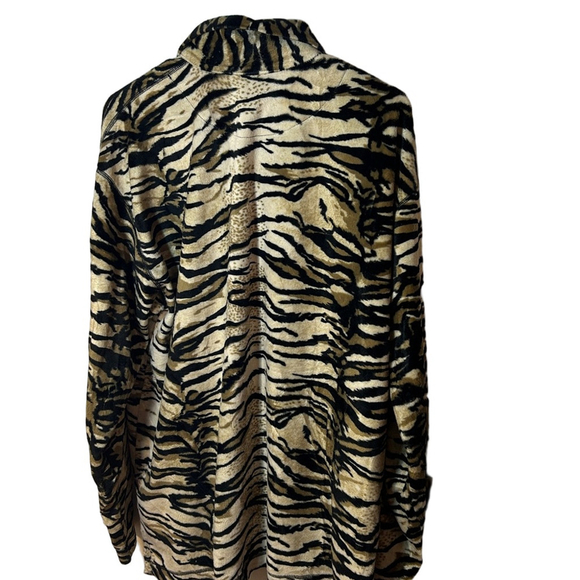 vintage tall girl polyester animal print shacket size XL *flaw - Picture 5 of 5
